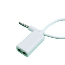 옥스케이블 스테레오 젠더 Y형 4극 20cm 화이트 연장, 1개