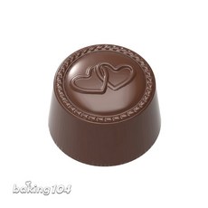 CHOCOLATE WORLD 比利時巧克力模具 圓柱愛心印花 PP材質 CW12138, 1個