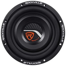 Rockville W8T4-S4 20.3cm(8인치) 1000W 피크 자동차 서브 우퍼 4옴 얕은 마운트 하이 익스커션 콘 내구성 있는 구조 컴팩트 오디오 시스템용, 8” 4 Ohm