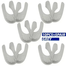 주름 방지 벤딩 쉴드 신발 헤드 스트레처 균열 발가락 캡 주름 방지 접이식 신발 드롭 배송 지지대 보호대 10 개, [01] S (EU35-39), [10] grey 5pair
