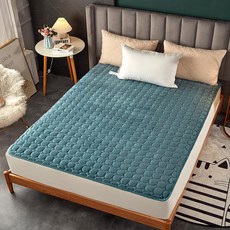 돌침대 토퍼 90x200 벨벳 매트리스 거실용 트렌디, 1cm, 로열 그린