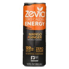 제비아 제로 칼로리 에너지 망고 생강 무설탕, 1개, 355ml