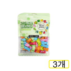 제슈비 제로슈가 비타캔디 12가지맛 무설탕 과일 사탕 지퍼백, 3개, 100g