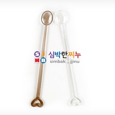 심박한찌누 일회용 하트 미니스틱 스푼 음료젓는스틱 젓는스푼, 브라운