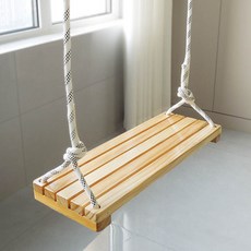 원목 실외 실내 그네 가구diy, 1개, 원목 색상 + 로프