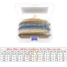 1% 금속 필름 저항 모음 키트 박스 포함 1/8W 1/4W 1/2W 1W 2W 3W 0 ~ 10M, 10 0.25W x 2500pcs, 0.25W x 2500pcs