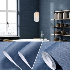 셀프 인테리어 붙이는 접착식 포인트 가구 방수 벽지 시트지 + 헤라 U-SSAC110, 린넨+네이비