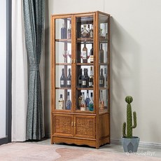 鷄翅木鋼化玻璃門酒櫃 紅木中式實木儲物陳列展示櫃, 1個