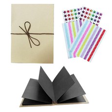 [ 740329 ] 2세트 스크랩북 앨범 15.2 x 20.3cm(6 8인치) 사진 앨범 DIY 액세서리 세트 신축성 있는 접이식 크래프트 종이 메모리 북 결혼 기념일, 블랙