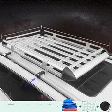 루프 바스켓 차박 차량용 SUV 짐받이 경차, 1개, 실버 1.3 1m + 우천커버 + 로프 B