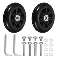 YELARXI 교체용 수하물 바퀴 여행 가방 교체 키트 96x24mm 1세트 고무 블랙 피팅 회전 캐스터 베어링 수리교체롤러 백가방스피너 2874067