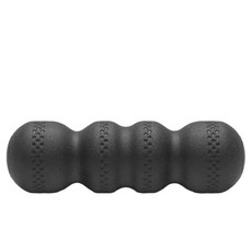 瑜珈滾筒組：花生球、弧形、狼牙棒滾筒，EPP筋膜按摩，加長型瑜珈柱，滾壓放鬆按摩, 1個, 黑色 硬度55, 黑色