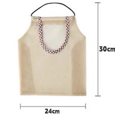 【春子家】浴室掛網袋 - 日本洋蔥/蕃薯/根莖葉收納透氣網袋附掛勾, 米色