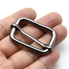금속 트라이 GILDE 버클 부품 어깨 링 LEATHERCRAFT 가방 배낭 액세서리 조정 슬라이더 스트랩 벨트 직사각형, inner width 38mm, gun bla