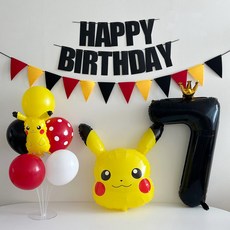 포켓몬 피카츄 풍선 생일 파티 세트, 숫자풍선 7, 1개