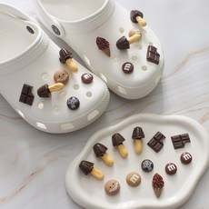 OK신꾸 초코송이 12pcs 신발 파츠 세트 슈즈 참 악세사리 슬리퍼 실내화 신발 꾸미기