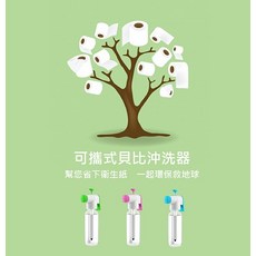 ERDEN 攜帶式沖洗器 沖洗器 BABY清洗 露營郊遊必備 BABY噴槍隨身沖洗瓶, 綠色, 粉紅色, 藍色, 1個
