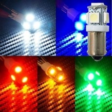 꼬마전구타입 12V-24V 5050 3칩 5발 LED전구, 12V, 옐로우LED, 옐로우LED