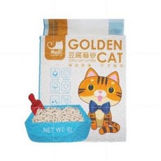 GOLDEN CAT 黃金貓 豆腐貓砂 2mm細顆粒 可沖式 強效除臭 快速凝結, 1個, 原味,6L