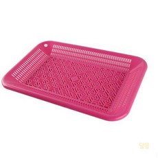 루마 플라스틱 사각채반 1호 레드 야채세척망