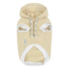 Grooming Dog 寵物條紋無袖連帽T恤, 黃色