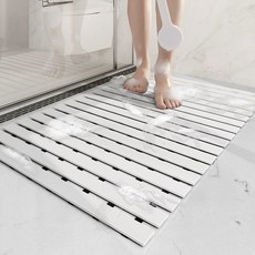 Pogeuni 욕실 물 빠짐 논슬립 매트 미끄럼방지 패드 발판, 1개, 화이트