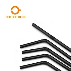 커피보니 21cm 벌크포장 자바라 주름 빨대 스트로우 5000개입 1박스, 10개, 500개입