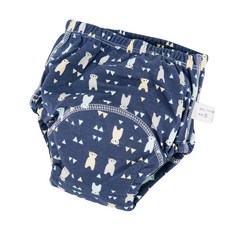 JoyBaby寶寶學習褲 紗布純棉兒童隔尿褲 透氣舒適 卡通圖案尿布褲, 黑三角熊, 1個