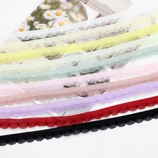 (인형소품) 11mm 반원 탄력레이스, 화이트, 1개