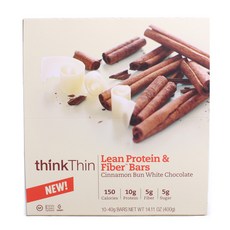 thinkThin 高纖蛋白棒 肉桂捲白巧克力口味, 40g, 10支