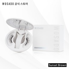 WOSADO 마그네틱 인조 속눈썹 일체형 수납 설계 2in1 R-SLM 연자성 기술 가벼운 손쉽게 착용 접착제를 사용하지 않아 더 안전하게 여러 모델 사용 가능 선셋 브라운, 1개
