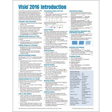 Microsoft Visio 2016 소개 빠른 참조 가이드 - Windows 버전치트 시트 설명서 팁 및 바로 가기 라미네이트 카드, Pamphlet