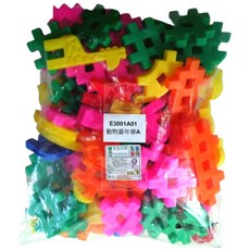 旭陽教育用品社 動物嘉年華積木A款 塑料益智拼插拼裝積木89PCS(台灣製安全玩具), 多色, 1個