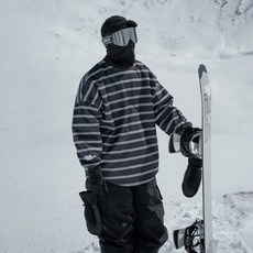 방수 오버사이즈 플리스 안감 남녀공용 스노보드 맨투맨 겨울용 스트라이프 패턴 통기성 좋은 실내외 착용 스웨트셔츠