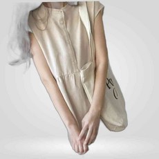 LETEO-CTB 여성 여름 민소매 반팔 롱 바캉스 원피스 민소매원피스 민소매롱원피스 반팔롱원피스 베이지