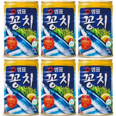 샘표 꽁치 원터치 통조림캔, 400g, 6개