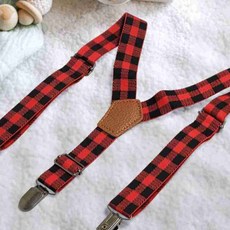 아동용 체크 클립형 멜빵끈 키즈멜빵