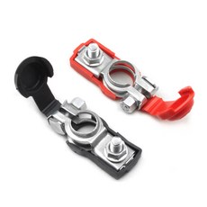 2 Pcs 자동차 배터리 터미널 커넥터 퀵 릴리스 클램프 캡 클립 구리 트럭 캐러밴, 2개1, 1개