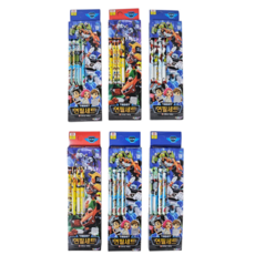 [현투몰] 또봇 연필세트 4본 신학기 단체선물 어린이집 유치원 생일 답례품 학용품 문구세트, 6팩, 연필 4P