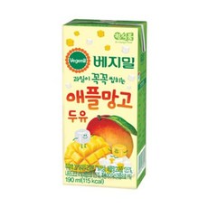 베지밀 정식품 과일이꼭꼭씹히는애플망고두유 190mL 32팩, 정식품 과일이꼭꼭씹히는애플망고두유 190mL 32팩 (