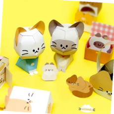 어린이날선물 냥냥이 페이퍼 토이 어린이 미술놀이 종이 장난감, 본상품