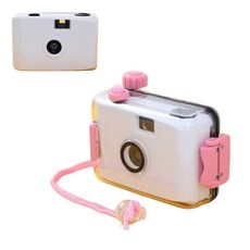 DN 방수 토이카메라 다회용 필름 레트로 감성 필카 화이트핑크, 1개