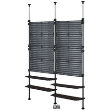 巴塞隆納 塑膠 SS-36-02頂天立地129活動式洞洞板屏風隔間置物架(附木板), 黑色