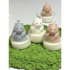 미니브이햄스터 티라이트 햄스터 답례품 단체선물 퇴사선물 소품, 클린코튼, 베이지