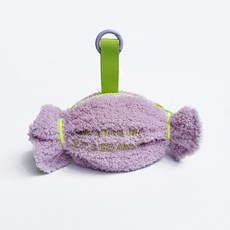 강아지 산책용 휴대용 배변봉투 파우치 귀여운 캔디 디자인 리드줄 걸이 배변봉투 수납 케이스, 1개, 1개입, 보라색