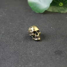 총알 구멍 해골 끈 펜던트 황동 펑크 공포 유령 머리 인형 EDC DIY 파라코드 팔찌 액세서리, 04 brass, 1개