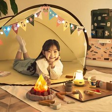 6살 아이 캠핑시즌 공간놀이 감성LED 캠핑텐트 세트 생일 기념일 어린이텐트 선물 놀이텐트