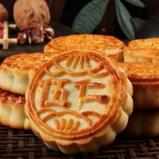 입이 심심할때 월병 중국 과자 오인월병 빵 팥앙금 견과류 맛있는 간식 어린이집 사무실 추천, 400g, 1개