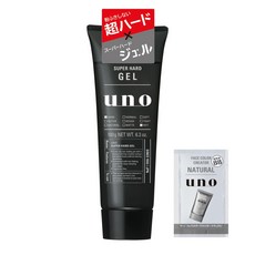 uno + 우노 슈퍼 하드 젤 덤 무향료 스타일링 강력한 덥지 않은 습기, 180g, 1