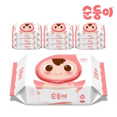 순둥이 베이직 무향 엠보싱 아기물티슈 캡형 80매x10팩 (nBC-01), 55g, 80개입, 10개